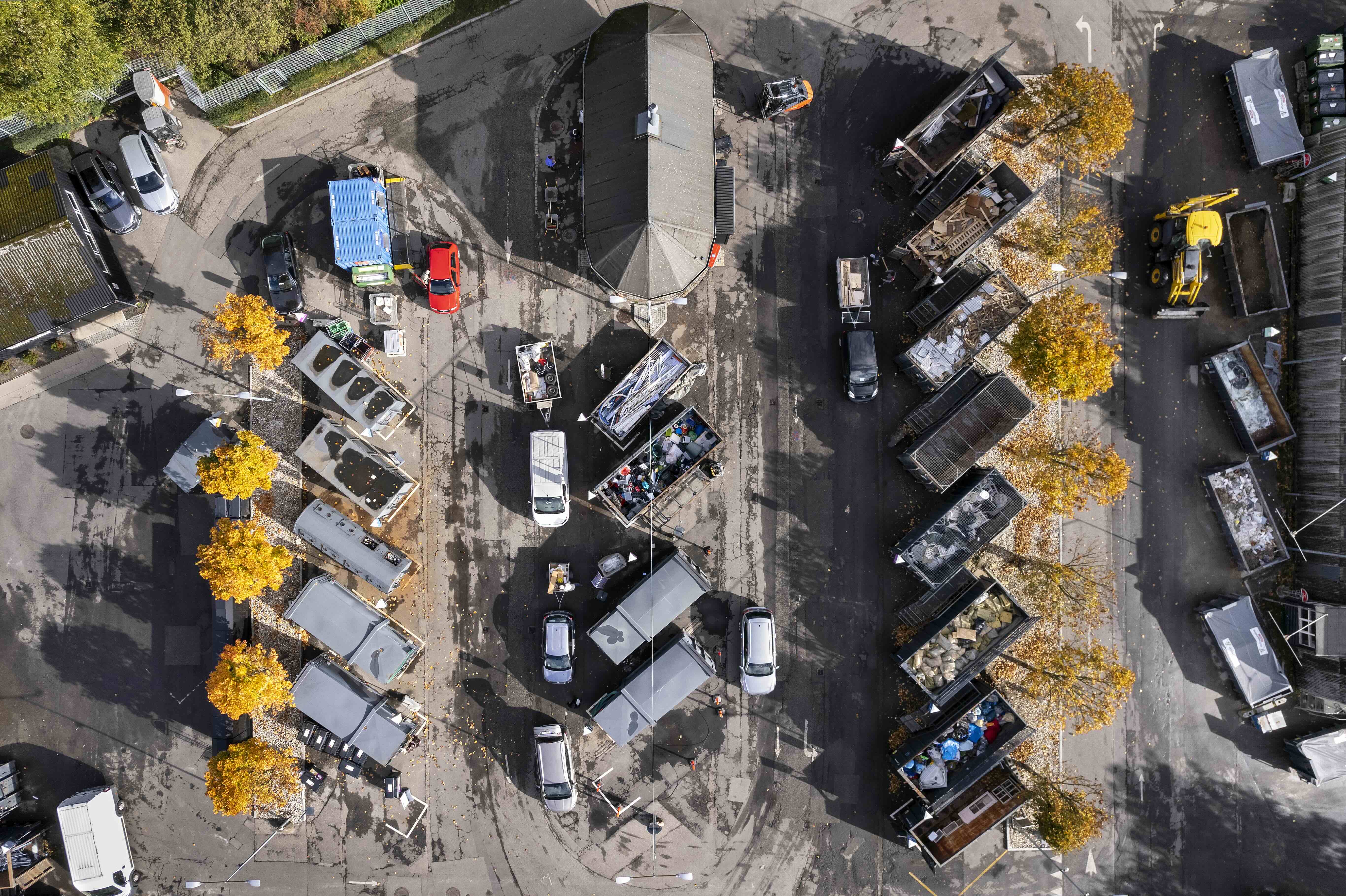 Genbrugsstationen set fra oven